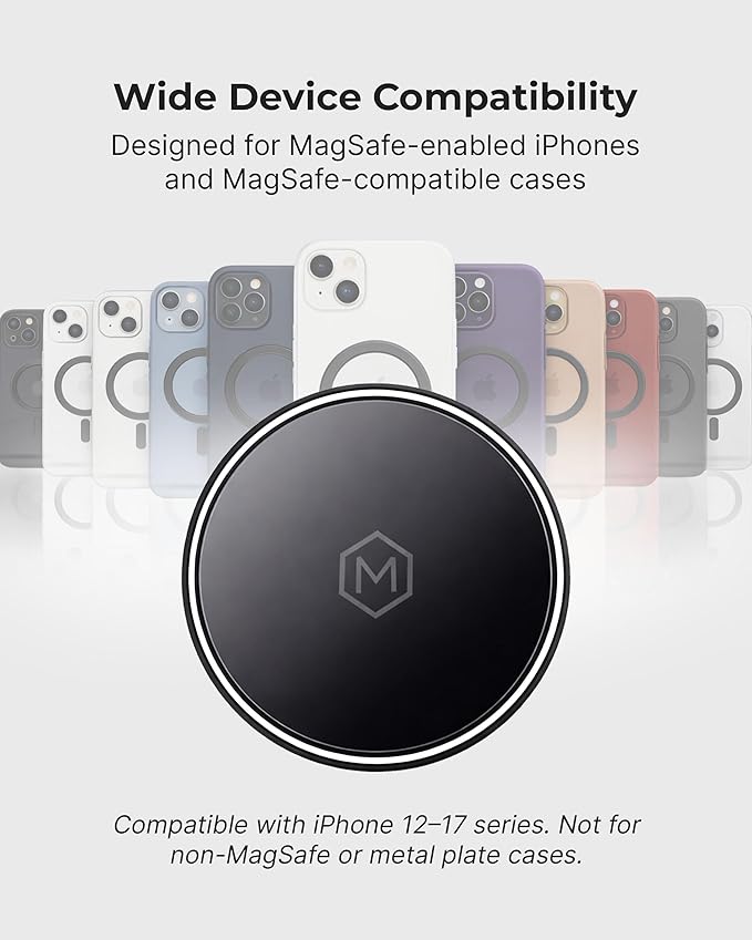 Mag Switch Qi2 Mag Safe Wireless Car Charger Air Vent Mount, 15W Fast Charger with a built in on/off switch for charging, Strong N52 Magnets, Compatible with iPhone 14/15/16/17 Iphone Air
