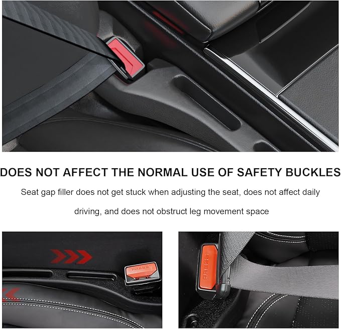 2 PCS Car Seat Gap Fillers, 2 in 1 No-Drop Automotive Seat Guards with Storage Slot, Multifunctional Gap Organizer Between Seats & Consoles to Prevent Items from Dropping