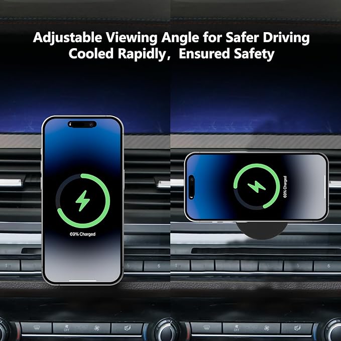 CLEC for BMW 5 Series 2011-2016 Magnetic Wireless Car Charger Phone Holder Mount Custom Fit for BMW 5 Series 2011-2016 15W Fast Charging Car Phone Holder Wireless Charger
