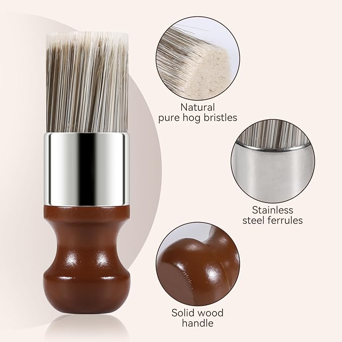LUXGROVE® Leather & Furniture Polishperfect Brush, Salve Brush for Furniture, Leather & Wood Care Cleaning Brush with Comfortable Handle & Soft Bristles Wax Brushing Tool for Home Car Interiors