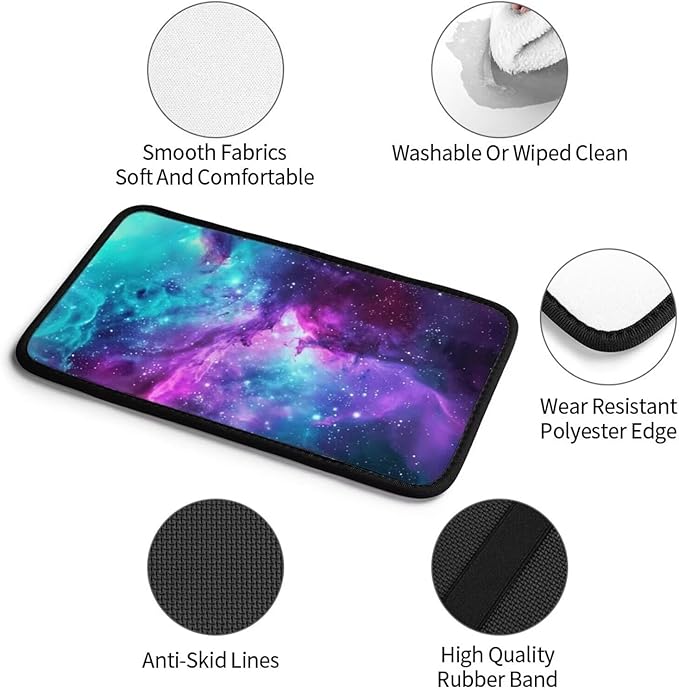 Galaxy Cosmic Center Console Armrest Cover Outer Space Arm Rest Box Lid Console Covers Nebula Fantasy Arm Rest Pads Fit for Most Cars Sedans Vans Truck Vehicles SUV