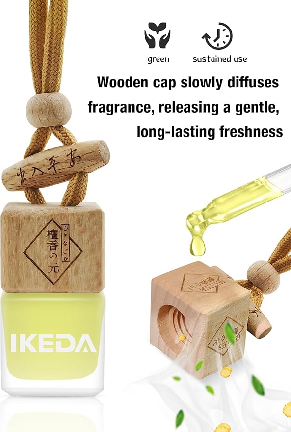 Ikeda Car Air Freshener: Hanging Car Smell Air Freshener | 10ml Hanging Car Perfume | Long Lasting Fragrance | Strong Scents Diffuser for Auto Home (Pineapple|Square)