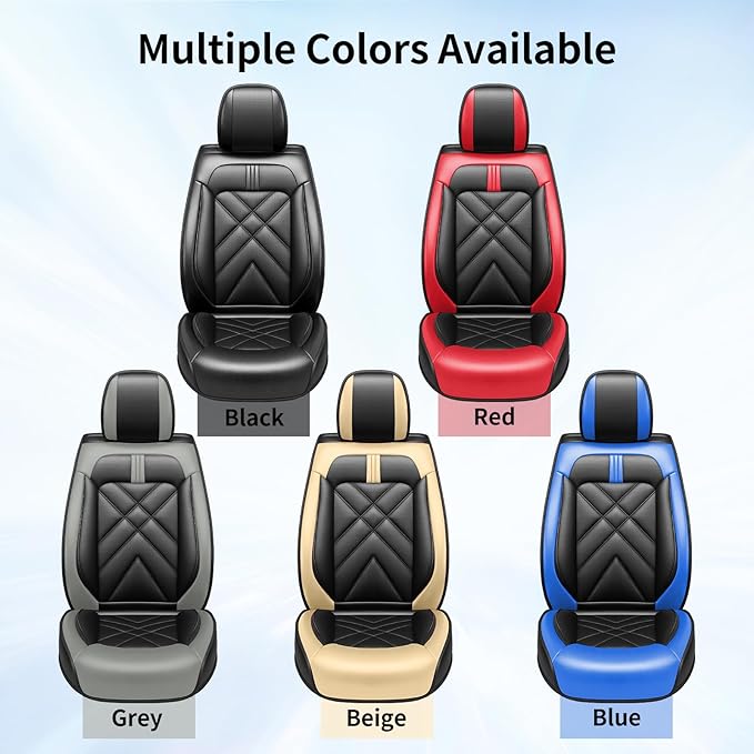 CX-90 Car Seat Covers Fit for Mazda CX-90 2007-2026, Full Coverage Premium Leather Waterproof Breathable Seat Covers, Automotive Seat Protectors, Airbag Compatible(2 Front Seats, Black Beige)