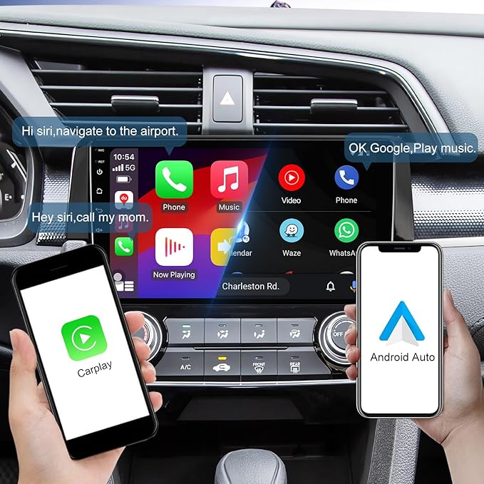 4+64G Android 14 Double Din Car Stereo for Honda Civic 2016-2020 with 9 Inch Touchscreen Radio Built-in Wireless Carplay/Android Auto/GPS/Bluetooth/FM/AUX-in/SWC/Backup Camera