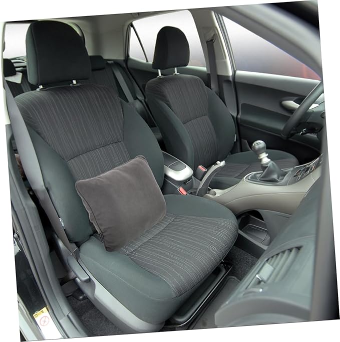 Car Seat Cushion Lumbar Support Pillow Ergonomic Back Support for Pain Relief Soft PP Cotton Cushion for Car and Office Chairs Grey