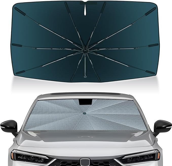 Autorder Windshield Sun Shade Umbrella for 2022-2025 2026 Honda Civic Accessories,Upgraded Ice Crystal Material,Easy Setup Umbrella Sunshade for Car Windshield,100% Sun Blocking