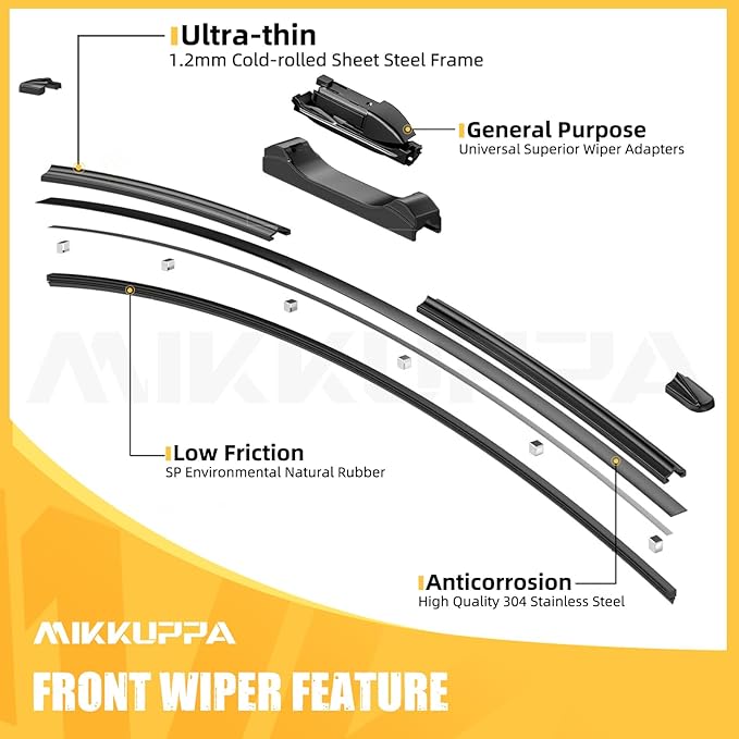 MIKKUPPA 22"+20"+10" Windshield Wiper Blades Replacement for 2015-2021 Jeep Renegade, Top Lock Front & Rear All Season Wiper Blades Set(Pack of 3)