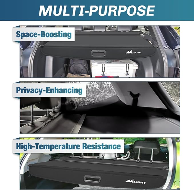 Nilight Cargo Cover Fit for Toyota RAV4 2019 2020 2021 2022 2023 2024 2025, Retractable Privacy Security Shield Shade Rear Trunk Cover, with Trunk Storage Net