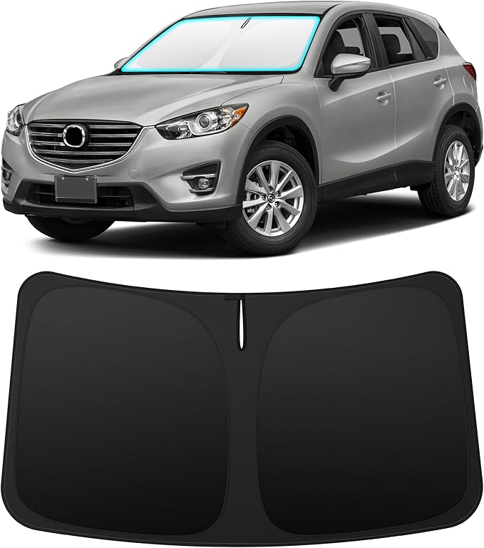 INSAUTO Custom Fit Windshield Sun Shade Accessories for Mazda CX5 CX-5 2013-2016, Foldable Front Window Sunshade, UV & Heat Reflector, Keeps Interior Cool, Includes Storage Bag