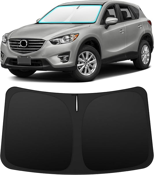 INSAUTO Custom Fit Windshield Sun Shade Accessories for Mazda CX5 CX-5 2013-2016, Foldable Front Window Sunshade, UV & Heat Reflector, Keeps Interior Cool, Includes Storage Bag