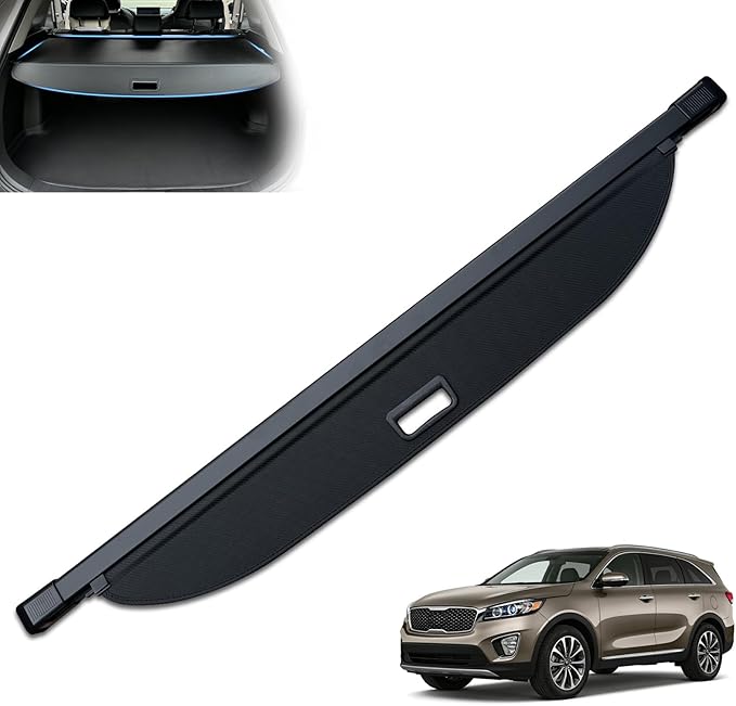 MIALUTY® Cargo Cover for 2014-2015 Kia Sorento Retractable Trunk Cover Sorento Accessories Anti-Peeping Anti-Theft Privacy Screen,Trunk Luggage Shield Shade Carbon Fiber Texture