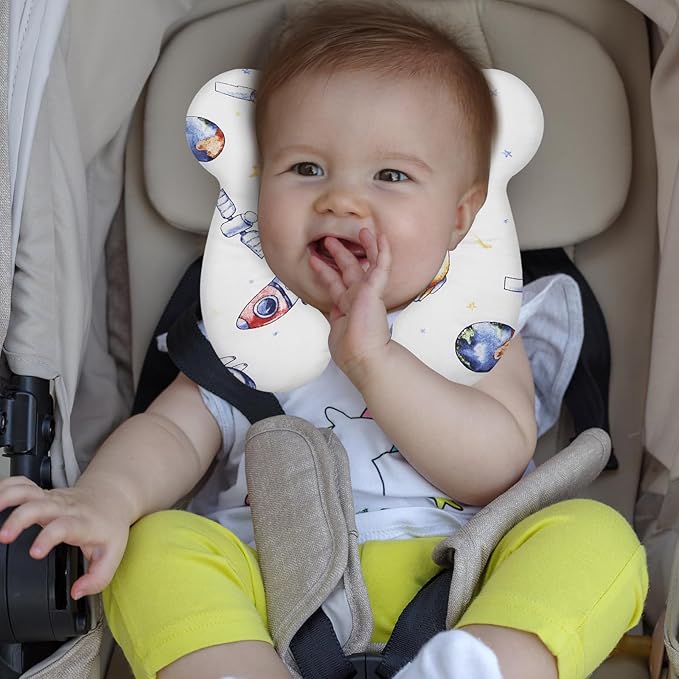 Baby Travel Pillow, Infant Kid's Cushion Soft and Skin Friendly for Car Seat, Pushchair and Stroller (Style N)