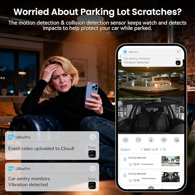 IIWEY 4G LTE Dash Cam with Live-Streaming, Anti-Theft Car Security Camera, Instant Alert via App, Cloud & SD Storage, 2K+1080P Front Inside, No Screen, IR Night Vision, 24/7 Parking Mode, GPS, OBD