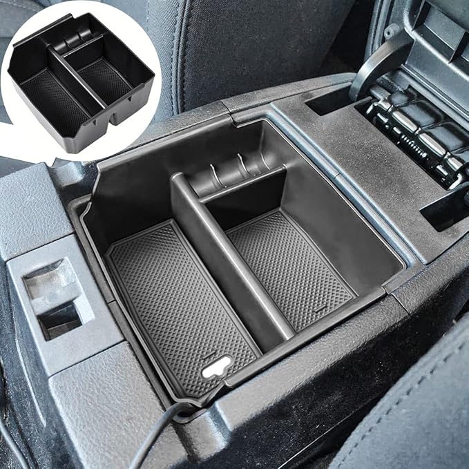 EDBETOS Center Console Organizer Tray Compatible with Jeep Wrangler JK/JKU 2011-2018 Rubicon Sport Sahara Accessories Armrest Storage Glove Box, (Black Trim)