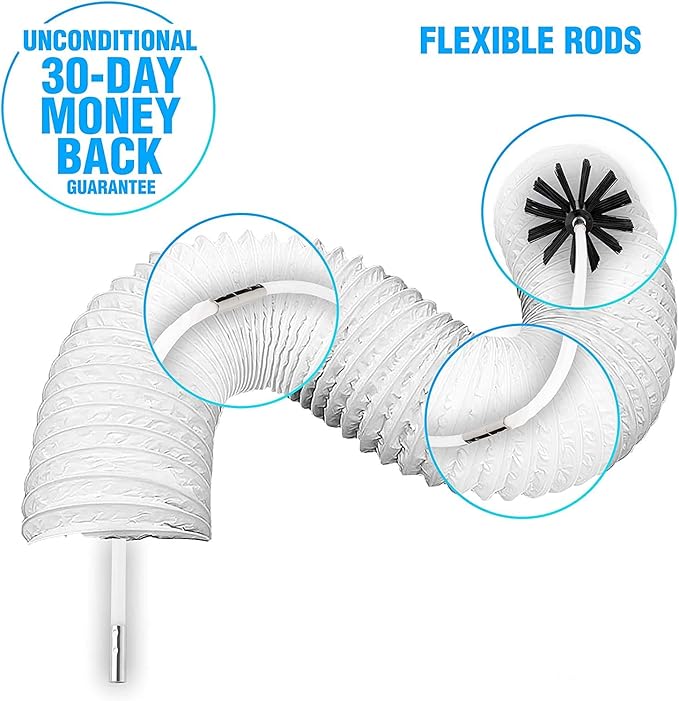 30-Feet Dryer Vent Cleaner Kit - Innovative Lint Remover Reusable Strong Nylon| Flexible Lint Brush with Drill Attachment for Faster Cleaning 30 Feet Long