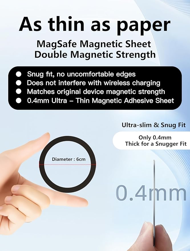Metal Ring for Phone Case(0.4mm)，Compatible with Magnetic Ring Charger/Mount/Phone Holder Conversion Accessories，Applicable Universal Adhesive Metal Rings(NO Magnet) for iPhone Samsung Case(10PCS)