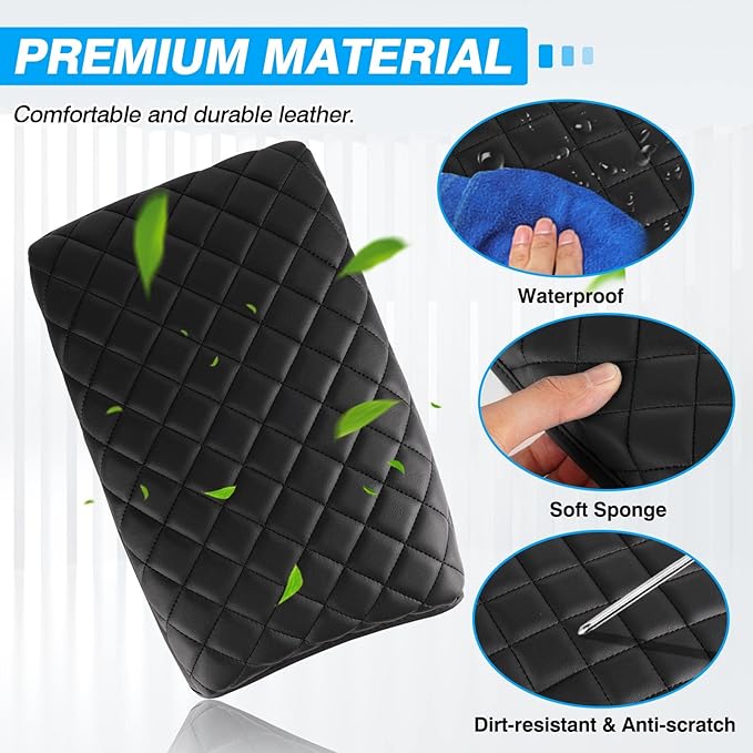 FIILINES Center Console Cover for Honda CR-V 2017-2022, Armrest Cover Pad Cushion Protector CRV Accessories Armrest Cover Middle Console Box Lid Cover Protector Anti-Scratch Black