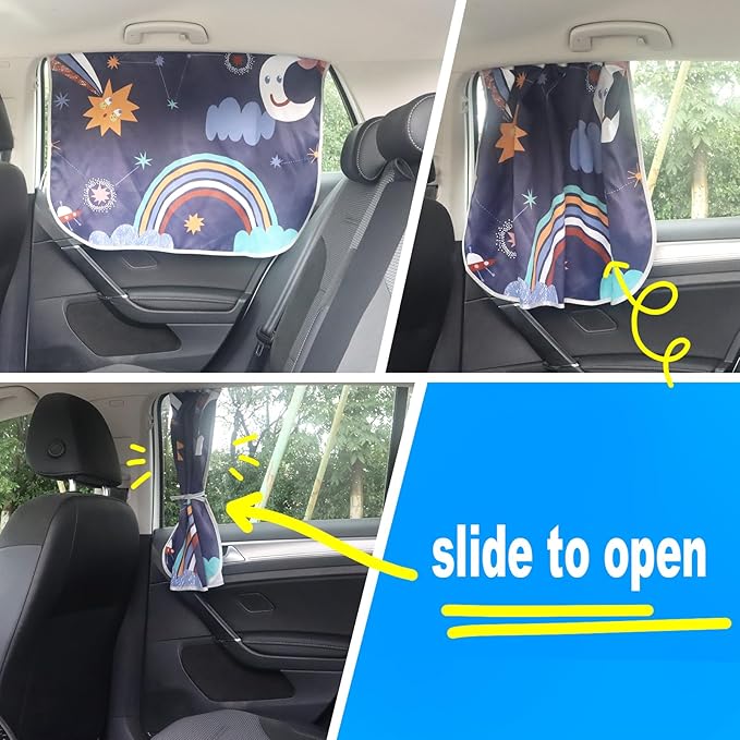 Car Window Shades for Side Windows Baby and Kids,Car Back Window Sun Shade Covers,Strong Magnetic Sunshades Curtains for Truck,27.5" x 19.5" (Starry Sky)