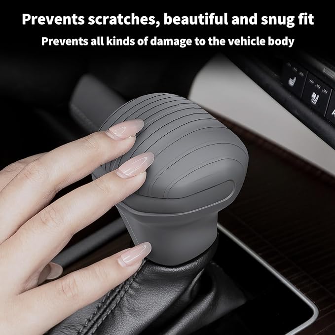 Gear Shift Knob Cover for Toyota Sienna 2021-2026 Silicone Center Console Gear Shift Head Protection Compatible with LE/XLE/XSE/Woodland Edition/Limited/Platinum(Gray)