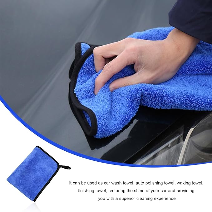 4PCS Microfiber Towels for Car, 12" x 16" 600GSM Cleaning Rags Ultra Absorbent Dusting Cloth, Scratch-Free Drying & Detailing Towel Wash Cloths for Car Interior & Exterior