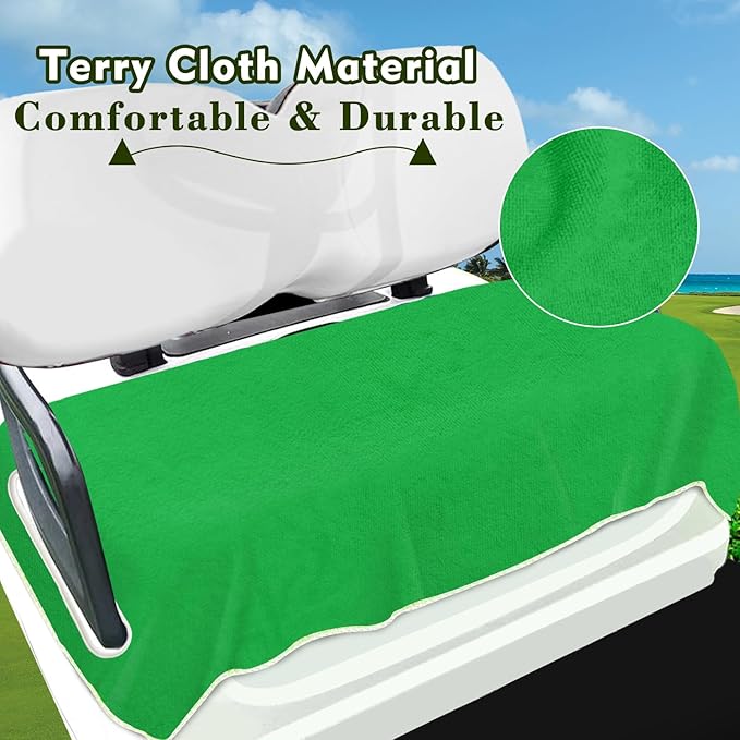YOKYHOM Golf Cart Seat Covers for 2/4-Seater, Microfiber Seat Towel Blanket, Keeps Seats Cool, Clean & Comfortable, Fits EZGO, Club Car, Yamaha, 51"x31"