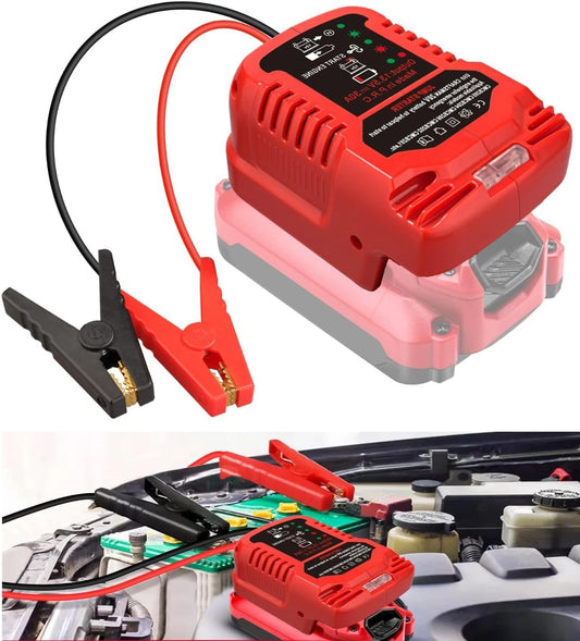 Car Jump Starter Adapter for Craftsman 20V Battery,Up to 3.5L Gas or 6.5L Diesel Engines,12V Portable Car Jump Starter Battery,Automotive Booster Battery Jumper Cables for Car Battery Charging Charger