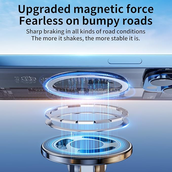 Magnetic Cell Phone Holder Universal 360 Rotation Adjustable Foldable Rotating Magnetic Holder Car Phone Bracket Magnet Mount (Black)