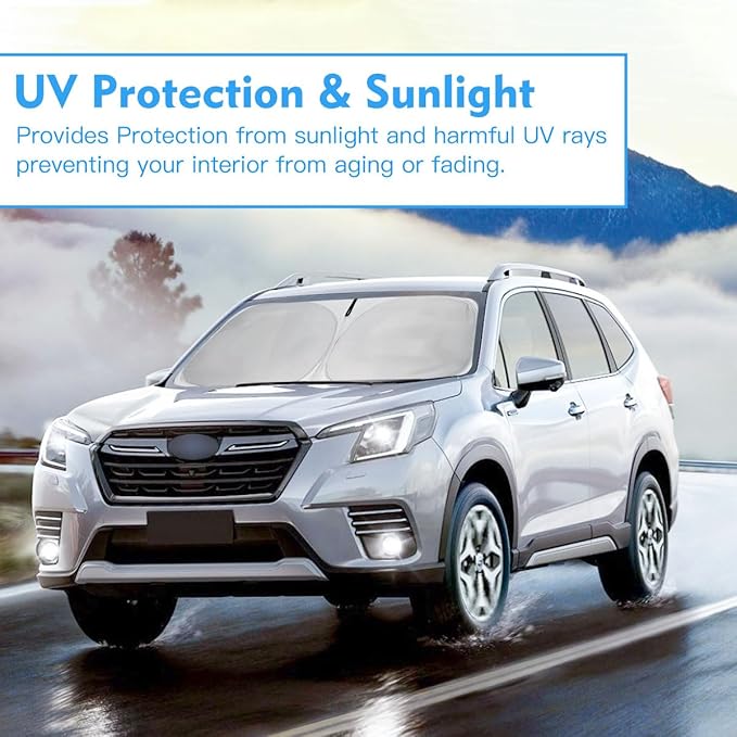 Windshield Sun Shade for for Subaru Forester 2026-2019 Front Window Sunshade Custom Fit Crossover Base Premium Sport Limited Sun Visor UV Protector Shade Heat Shield Cover, Keep Car Cool