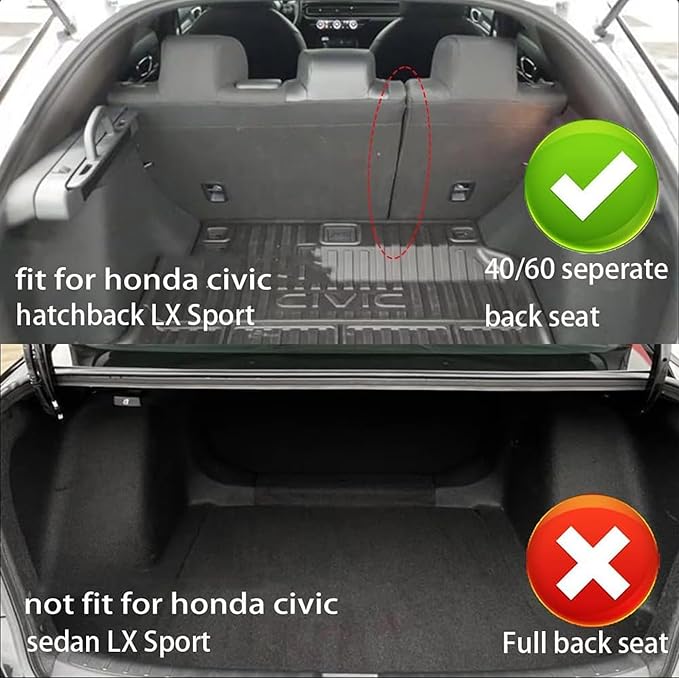 AOMSAZTO Custom Fit Seat Covers for Honda Civic Hatchback 2022 2023 2024 Sport/LX &Hatchback Hybrid Sport 2025 Full Set Faux Leather Seat Covers Black