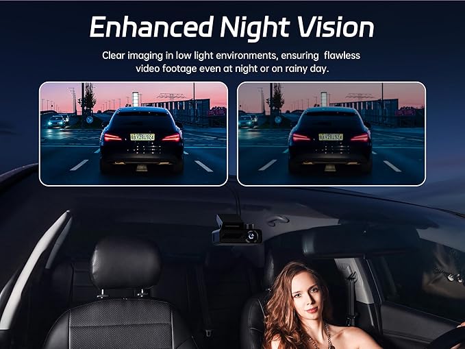 Pelsee P1 Duo 4K Dash Cam Front and Rear, 64GB SD Card, 4K+1080P Dual Dash Camera for Cars, Wi-Fi & App Control, 1.5’’IPS Display Car Camera, Voice Control, Night Vision, 24H Parking Mode, G-Sensor