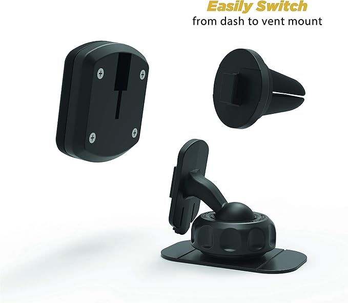 Scosche MAGDV-XTSP1 MagicMount Magnetic Dashboard Phone Mount and Vent Mount for Car, 360° Adjustable Magnet Head, Universal Cell Phone Holder, Compatible with iPhone, Samsung, and All Devices