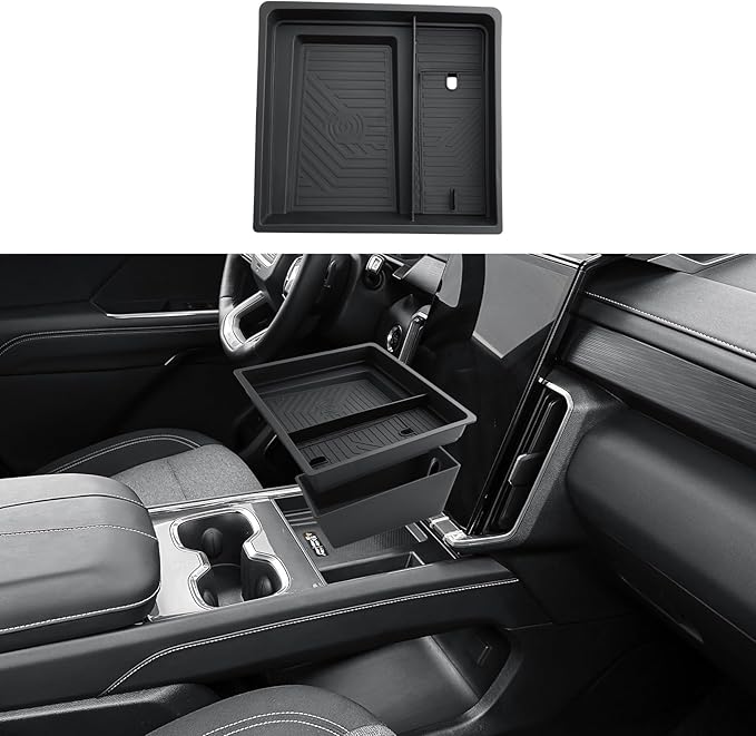 ECOZEN 2026 Acadia Center Console Organizer - For 2024-2026 GMC Acadia Under Screen Organizer Storage Tray - Compatible with 2024-2026 GMC Acadia(Elevation/AT4) Accessories ABS - Not Fit Denali Trim