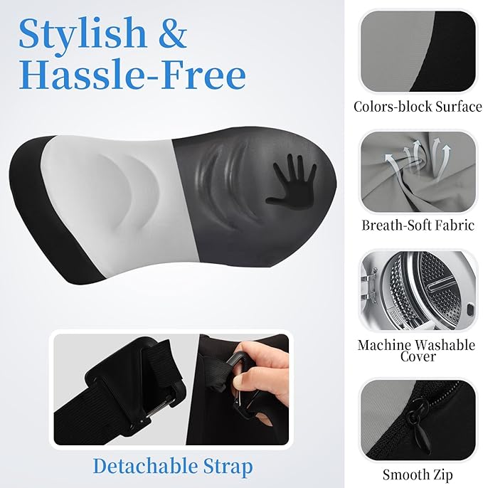 Lumbar Support Pillow for Office Chair - Lumbar Pillow for Car - Ergonomic Lumbar Support Pillow for Car Back Support Cushion