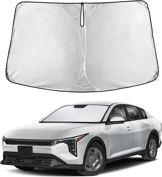 EcoNour Windshield Sunshade Compatible for Kia K4 2025 2026, Sun Visor for Front Windshield & Window Sun Shade Cover, UV Heat Blocker & Protector, Car Accessories