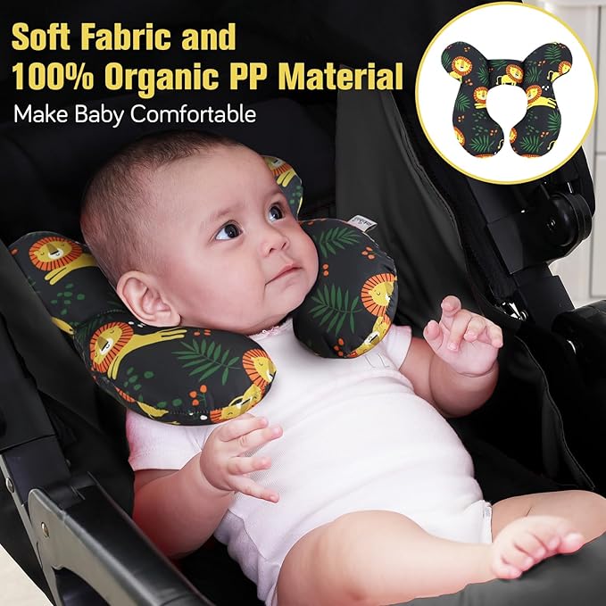 KAKIBLIN Baby Neck Pillow, Upgraded Baby Support Pillow,Neck Support Pillow for Carseat, Newborn Neck Support for Car Seat, Stroller, Pushchair,Travel