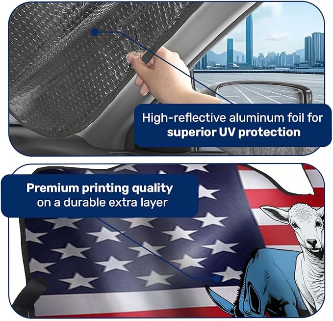 GENANY Faith in The Lamb Windshield Sun Shade for Car SUV Truck (55x30 Inches), Sun Shade Windshield, Shades for Windows, Protector Blocks UV, Car Decor