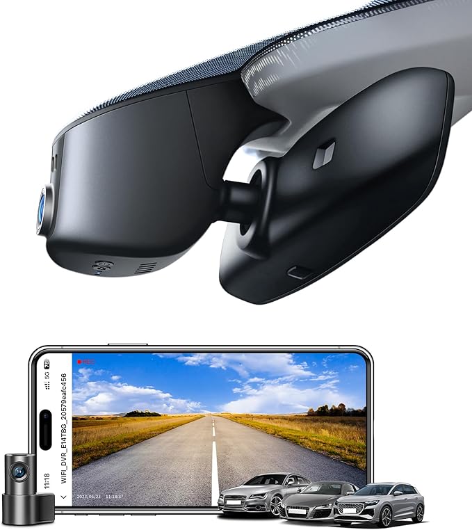 Mangoal Front 4K & Rear 1080p Dash Cam fit for Audi (Model A Black) 2019-2026 A4 A6 Allroad A3 A5 Q5 S4 S6 Q7 A8 S8 TT A7 S5 Q3 S3 S7 RS3 RS5 RS6 e-tron, OEM Look, WiFi & App, GPS, 128GB Card