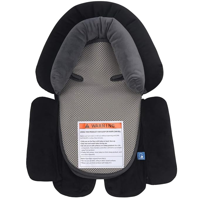 COOLBEBE Upgraded 3-in-1 Babybody Support for Newborn Infant Toddler - Extra Soft Car Seat Insert Cushion Pad, Perfect for Carseats, Strollers, Swings, Black