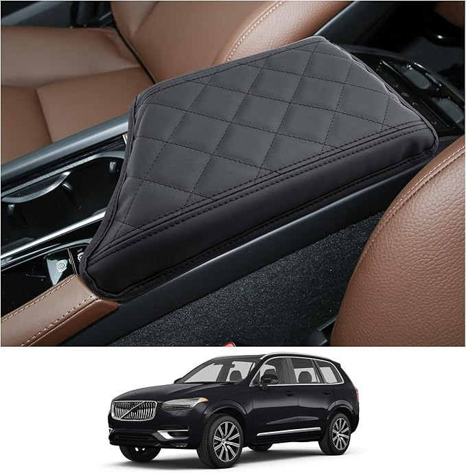 CDEFG for 2025 Volvo XC90 Center Console Cover for 2023 2024 2025 Volvo XC90 Accessories Armrest Cover XC90 Middle Console Pad Arm Rest Cushion Leather Cover