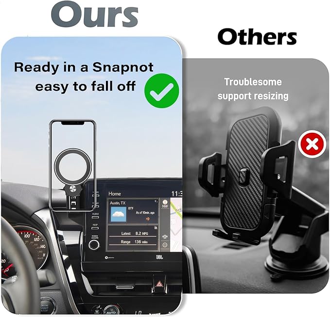 Car Phone Holder for 2021-2024 Toyota Camry Accessories Apply to 9 Inch Touch Screen Fixed Clip Magnetic Cell Phone Mount Hands-Free 360 Degree Rotation