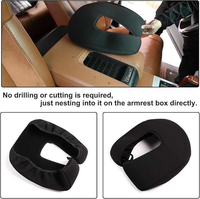 Aunginsy Center Console Armrest Protector Cover Compatible with Toyota Tundra 2014-2021, Car Armrest Pad Seat Box Cover Cushion Lid Scratch Protector Customized Cloth Material Interior Accessories