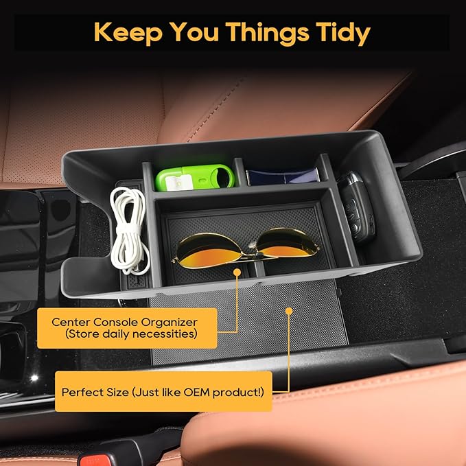 For Toyota Camry Center Console Organizer for 2025 2026 Toyota Camry (LE/SE/Nightshade/XLE/XSE) Middle Armrest Storage Tray Insert, OEM Fit, Non-Slip Waterproof 2025 2026 Toyota Camry Accessories