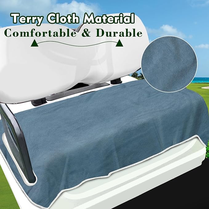 YOKYHOM Golf Cart Seat Covers for 2/4-Seater, Microfiber Seat Towel Blanket, Keeps Seats Cool, Clean & Comfortable, Fits EZGO, Club Car, Yamaha, 51"x31"