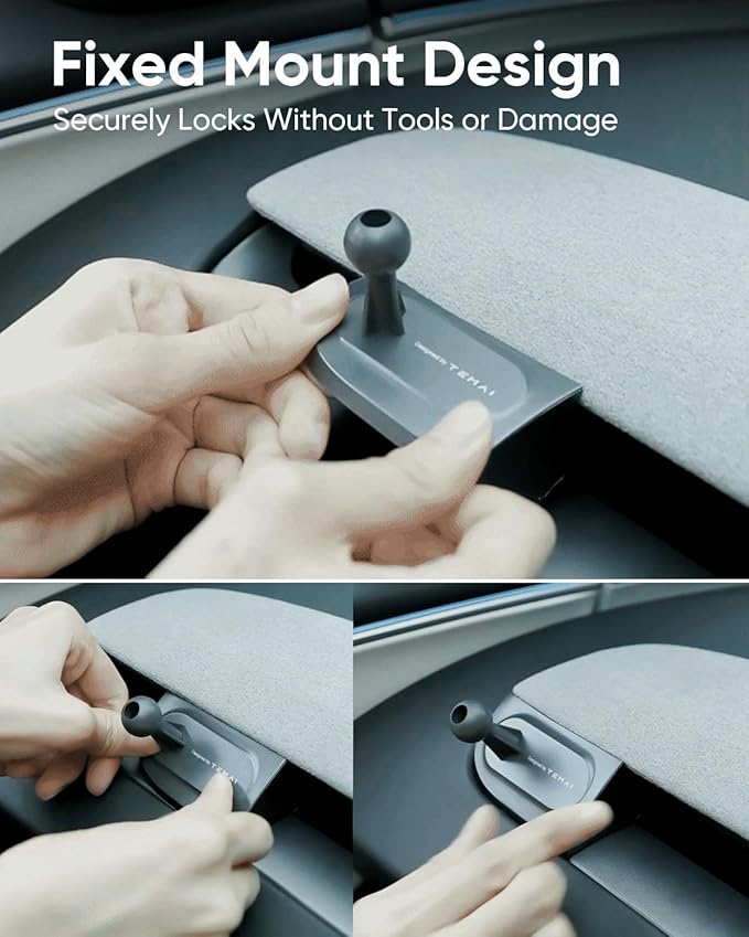 Phone Mount for Tesla Model Y Juniper 2025-2026, Magnetic Phone Holder for Tesla Model 3 Highland 2024-2026, Hide Design Easy to Install, Suitable for iPhone & All Phones with Magnetic Sheet