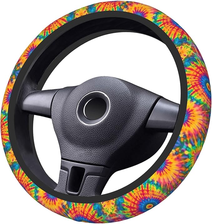 Car Steering Wheel Cover,Boho Universal Non Slip Wheel Protector 15 Inch Elastic Car Accessories for Men Women