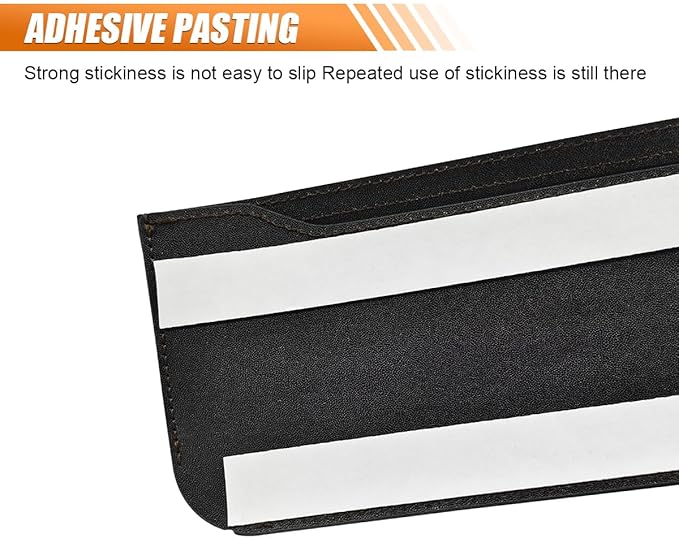 Car Seat Side Pocket Organizer, Multifunctional Mini Console Storage Bag for Phone, Keys, Sunglass, Wallet, PU Leather Tray Pouch Car Organizer Accessories for Seat, Door, Window, Console (Brown)