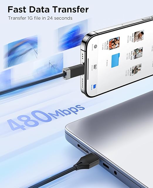 Magtame USB A to USB C Cable 3.3FT, Braided StayCable Built-in Magnetic Holder for Nightstand, Desk&Car, USB Type C Data Cord with 2 Adhesive Metal Plates for iPhone 17,16