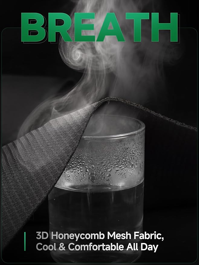 GIANT PANDA Air Cool Mesh Truck Car Seat Cover Custom Fit Ford F150 2009-2026,2017-2026 F250 F350 Super Duty Crew Cab SuperCrew SuperCab,Breathable Cooling,with Leather Back Pannel(Black