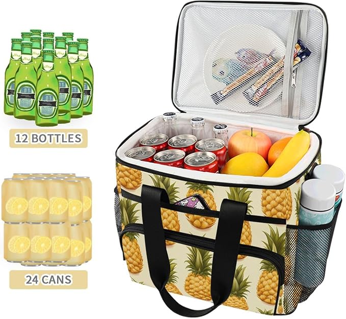 Cooler Bag Insulated Picnic Bag Large Lunch Box Reusable Tote Bag Soft Sided Portable Beach Cooler Grocery Camping