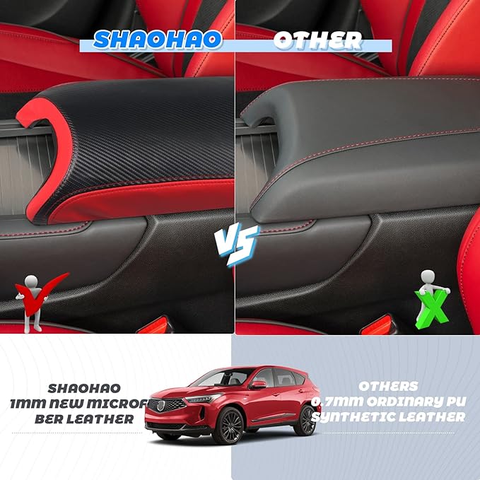 SHAOHAO 2023 RDX Armrest Cover for 2022 2023 Acura RDX Center Console Cover, Middle Console Lid Cover 2023 RDX Armrest Seat Box Protector Pad Elbow Arm Rest Cushion for 2022 2023 Acura RDX